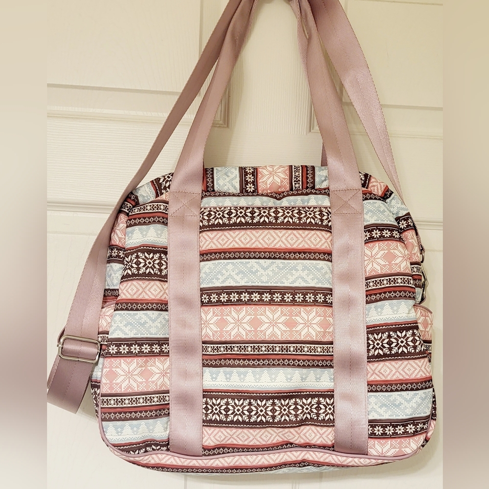 ISAAC MIZRAHI NEW YORK Diaper Tote Baby Bag Padded Nylon Crossbody Strap Pink